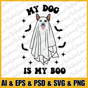 Сute Ghost Dogs SVG, Ghost Dogs PNG, Boo Svg, Halloween Svg , Ghost Dogs Designs for Cricut, Silhouette Svg,Halloween Svg Bundle, Ghost PNG