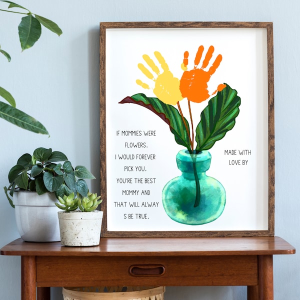 Mother's Day Crafts,Printable Handprint Craft PDF, Sunflower Handprint Craft Printable, Craft For Toddlers, Keepsake For Mom, Gift For Mommy