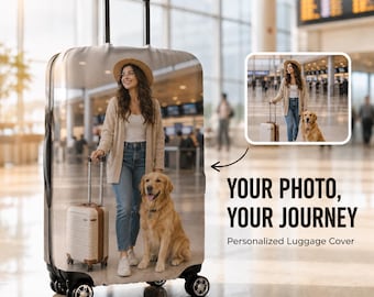 Personalized Elastic Luggage Cover with Custom Photo, Name or Logo