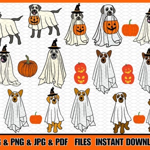 Сute Ghost Dogs SVG, Ghost Dogs PNG, Boo Svg, Halloween Svg , Ghost Dogs Designs for Cricut, Silhouette Svg,Halloween Svg Bundle, Ghost Svg