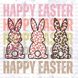 Happy Easter Bunny Rabbit Stacked Camo Boy Printable Waterslide Iron On Shirt T-Shirt Sublimation Design Digital Png File