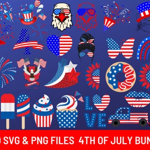 4th of July SVG Bundle,July 4th SVG, fourth of july svg, independence day svg, patriotic svg, 4th of July PNG Bundle