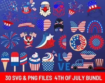 4th of July SVG Bundle,July 4th SVG, fourth of july svg, independence day svg, patriotic svg, 4th of July PNG Bundle