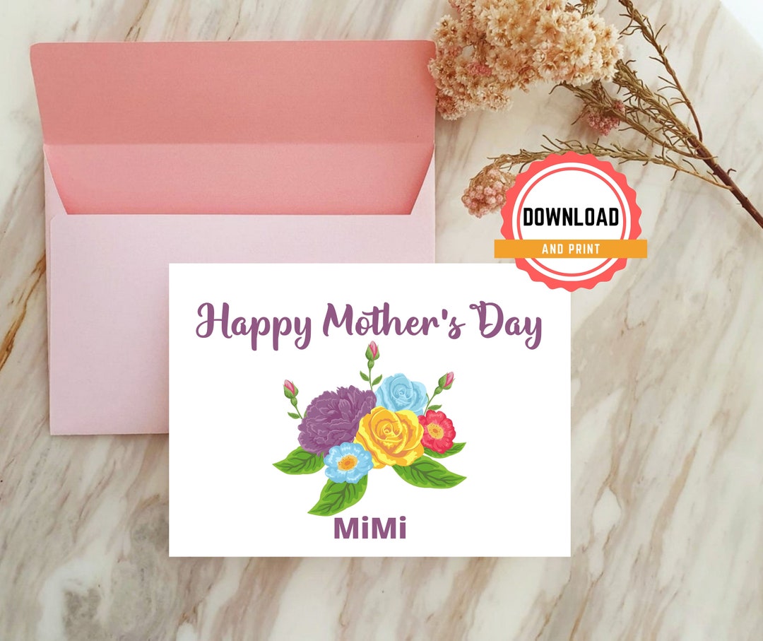 Printable Mother's Day Card for Mimi - Etsy