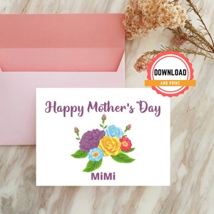Carte de fête des mères imprimable pour MiMi