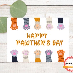 Biglietto per papà gatto, biglietto per la festa del papà di un animale domestico, biglietto per papà peloso, biglietto per la festa del papà, regalo per la festa del papà, biglietto dai gatti
