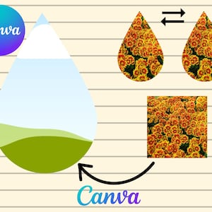 Teardrop Earring Sublimation template,Design your own TEARDROP EARRINGS on CANVA with Commercial . - Editable Canva Frame Designs