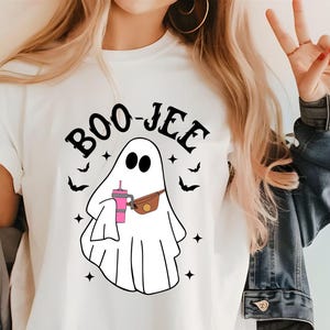 Boo-Jee Stanley Tumbler Inspired Ghost SVG  Fall Sublimation Design Download Print Tumbler Sticker Spooky Halloween SVG funny halloween