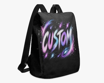 Custom Canvas Backpack, Personalized Galaxy Daypack, Casual School Bag, Travel Backpack Gift for Him or Her