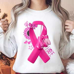 Breast Cancer with boxing gloves png sublimation design download, Breast Cancer png, Cancer Awareness png, sublimate designs download