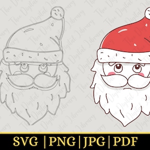 Santa SVG, Santa Face SVG, Christmas Holiday SVG , Christmas svg, Merry Christmas svg,Vintage Santa svg, Winter Svg, Santa Claus download