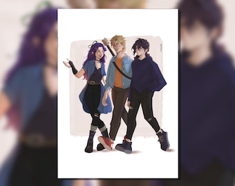 Stardew Valley Abigail Sam Sebastian fanart print – illustratie personage trio