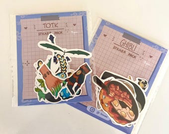 Stickerpakket Zelda Tears of the Kingdom en Ghibli (4 cm)