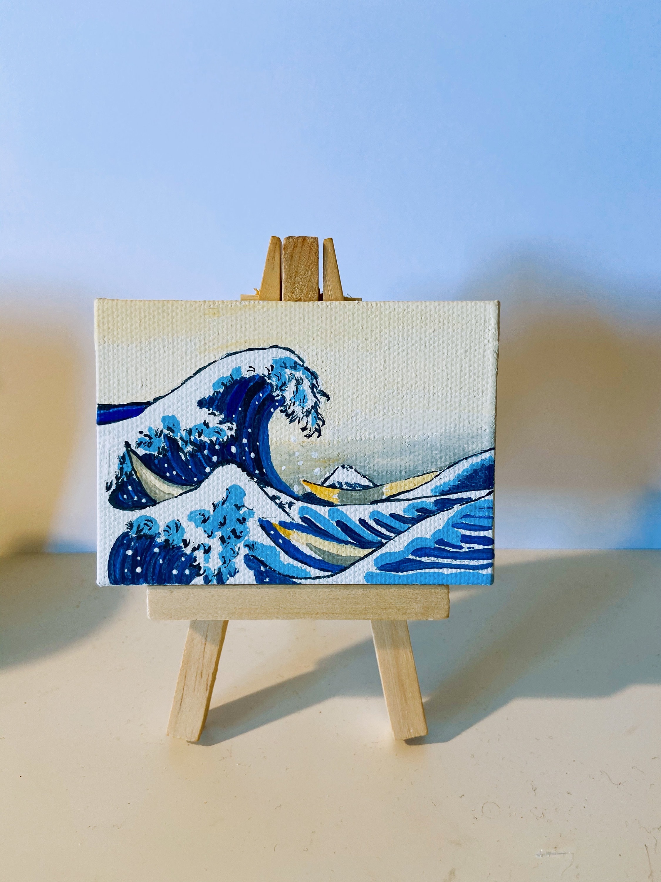Mini lienzo pintado a mano con obras maestras de historia del Etsy