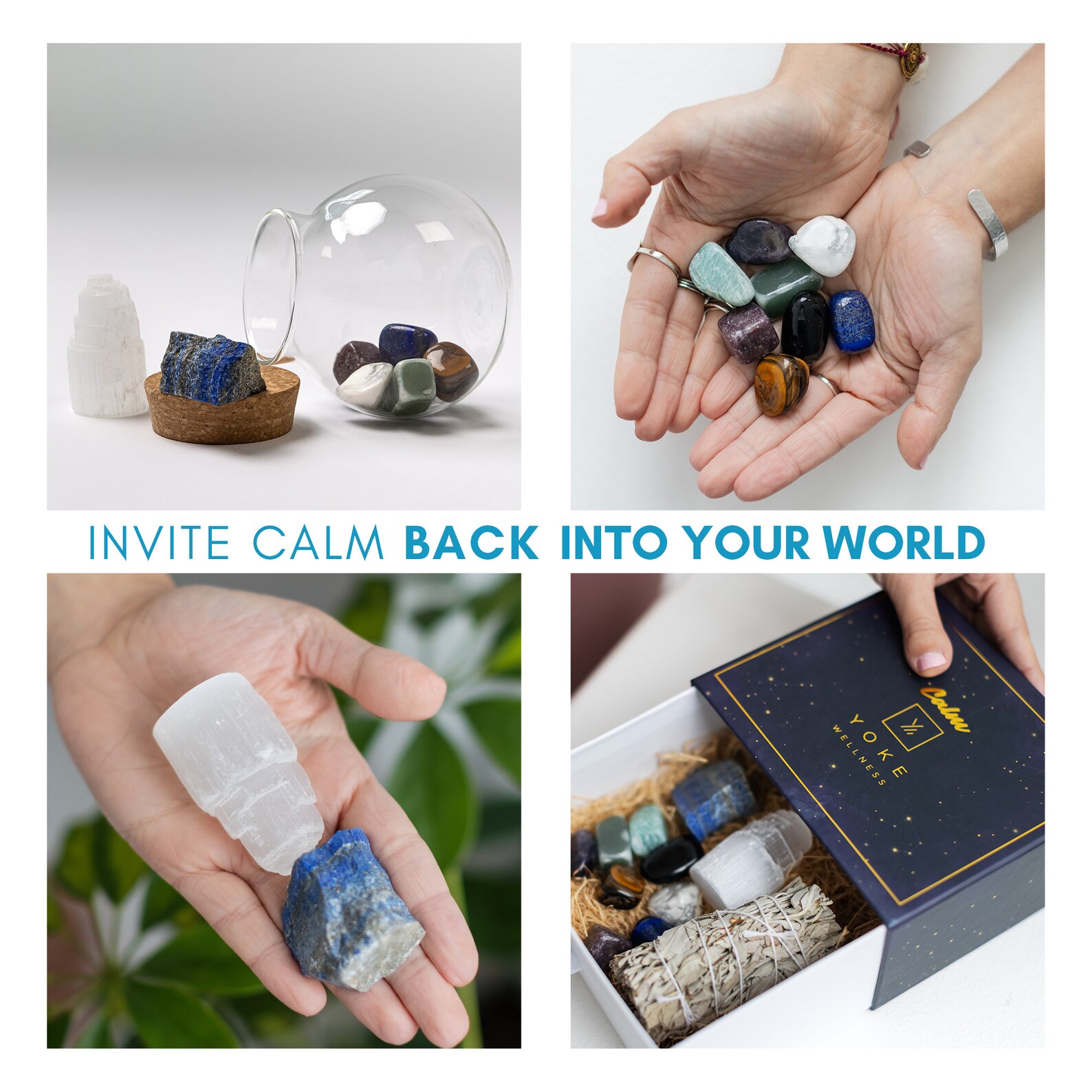 CALM Healing Crystals Set & Crystal Kit for Relaxation Etsy