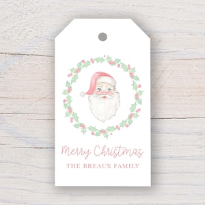 Etiquetas de presente vintage personalizadas em aquarela de 2 x 3,5 polegadas | Etiquetas de presente de Natal personalizadas
