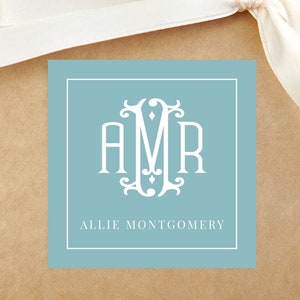 Personalized Pink Monogram Calling Card, Women Enclosure Card, Girl Gift Tag