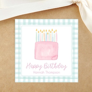 Personalisierte alles- Gute zum Geburtstag-Telefonkarte, bunte Kuchen-Einschließungskarte, Kindergeburtstags-Geschenkaufkleber