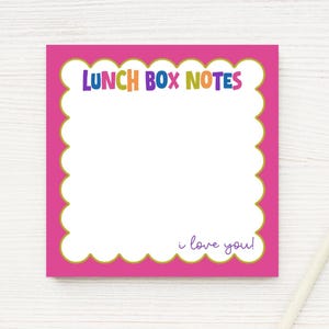 Scalloped Border Lunch Box Love Notes Notepad, Colorful Notepad