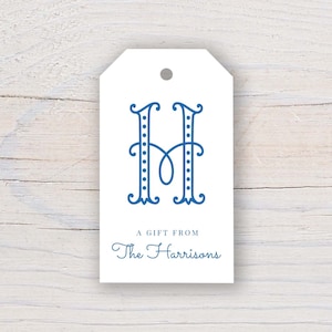 2 x 3.5 inch Personalized Single Monogram Gift Tags | Custom Gift Tags | Colorful Family Gift Tag