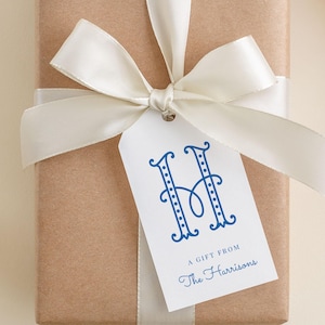 2 x 3.5 inch Personalized Single Monogram Gift Tags | Custom Gift Tags | Colorful Family Gift Tag