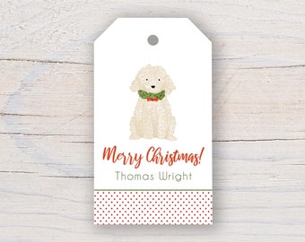 Personalized 2 x 3.5 inch Watercolor Christmas Present Gift Tags | Custom Gift Tags