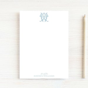 Personalized Chic Interlocking Monogram Notepad, Colorful Notepad
