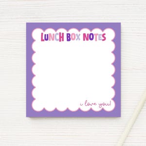 Scalloped Border Lunch Box Love Notes Notepad, Colorful Notepad