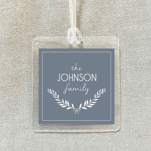 Personalized Colored Family Bag Tag, Family Square Luggage Tag