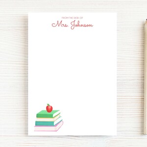 Personalized Teacher Notepad, From the Desk of Apple Books Notepad