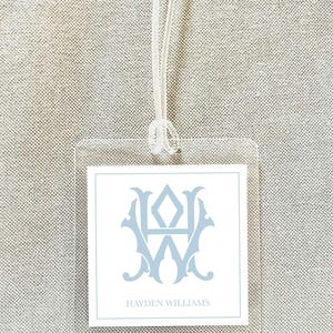 Personalized Interlocking Monogram Bag Tag, Family Square Luggage Tag