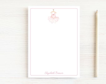 Personalized Watercolor Ballerina Notepad, Girl Ballet Notepad