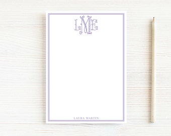 Personalized Monogram Notepad, Colorful Women Family Notepad