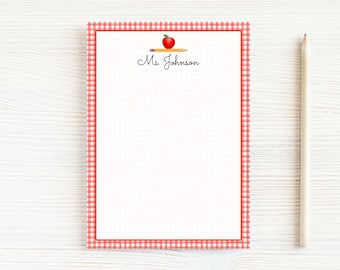 Personalized Teacher Notepad, School Apple Pencil Notepad