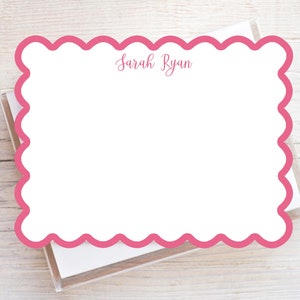 Personalisiertes ausgebogtes Briefpapier, flaches Notecard Set, Frauen-Briefpapier