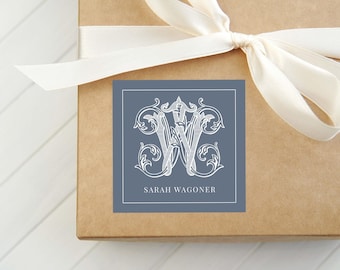 Personalized Monogram Calling Card, Women Enclosure Card, Family Gift Tag