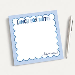 Scalloped Border Lunch Box Love Notes Notepad, Blue Note