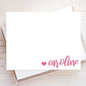 Personalized Name Stationery, Flat Notecard Set, Family, Women Stationery