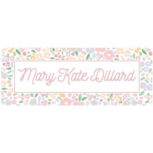 60 Personalized Vinyl Floral Name Labels | Water Resistant School Supply Labels