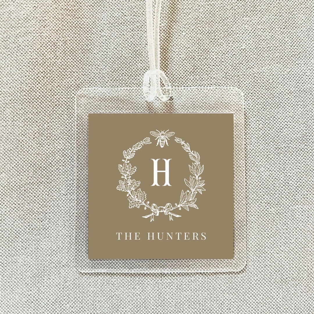 Monogram Tag Personalized Monogram Bag Tag, Family Square Luggage Tag - Etsy