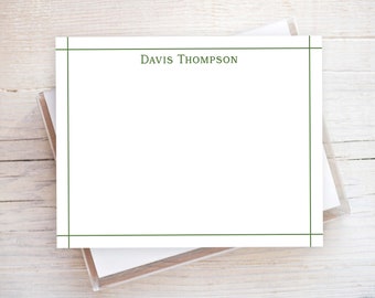 Personalized Stationery, Flat Notecard Set, Family Initial Stationery