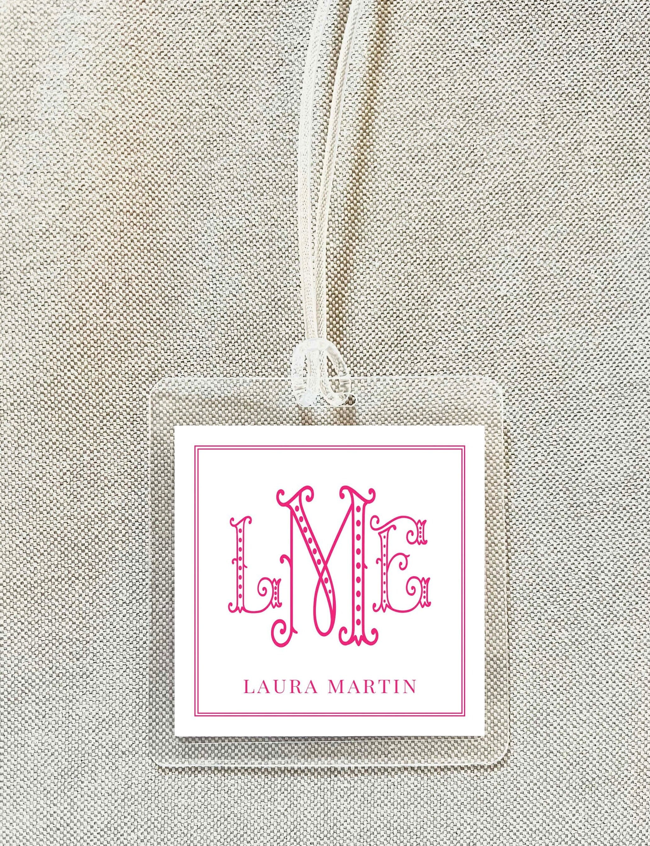 Personalized Dot Monogram Bag Tag, Family Square Luggage Tag