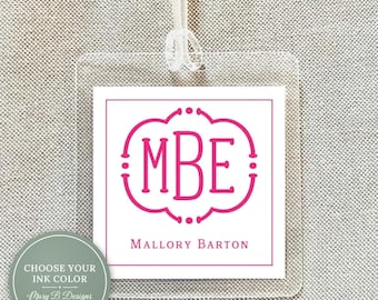 Personalized Monogram Bag Tag, Family Square Luggage Tag