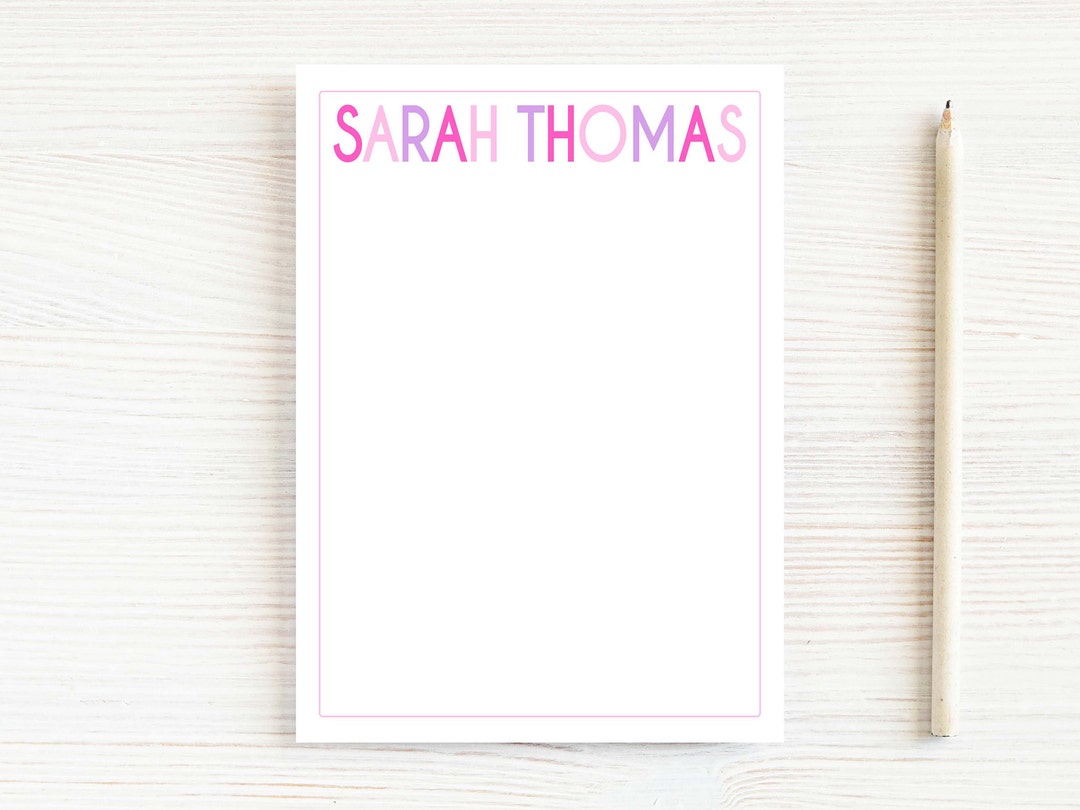Personalized Block Font A Note From Notepad, Colorful Women Notepad - Etsy