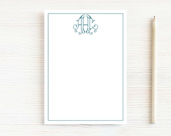 Personalized Monogram Notepad, Colorful Women Family Notepad