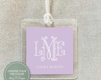 Personalized Monogram Bag Tag, Family Square Luggage Tag