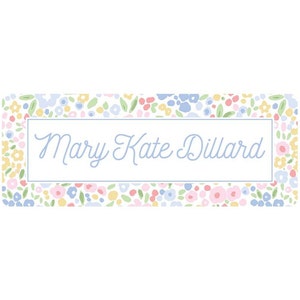 60 etiquetas florales de vinilo personalizadas / *NO aptas para lavavajillas*