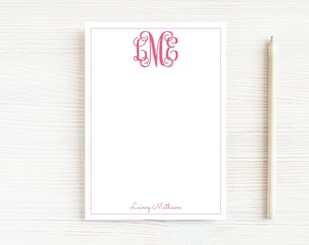 Bloc-notes monogramme personnalisé, bloc-notes familial coloré pour femmes