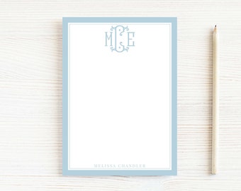 Bloc de notas con monograma personalizado, bloc de notas colorido para familia y mujeres