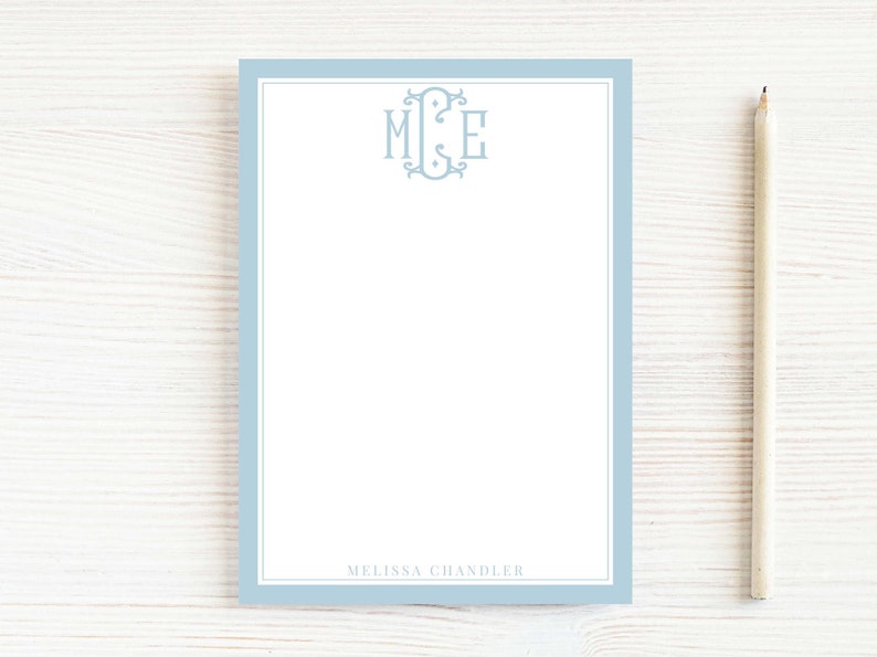 Personalized Monogram Notepad, Colorful Women Family Notepad image 1